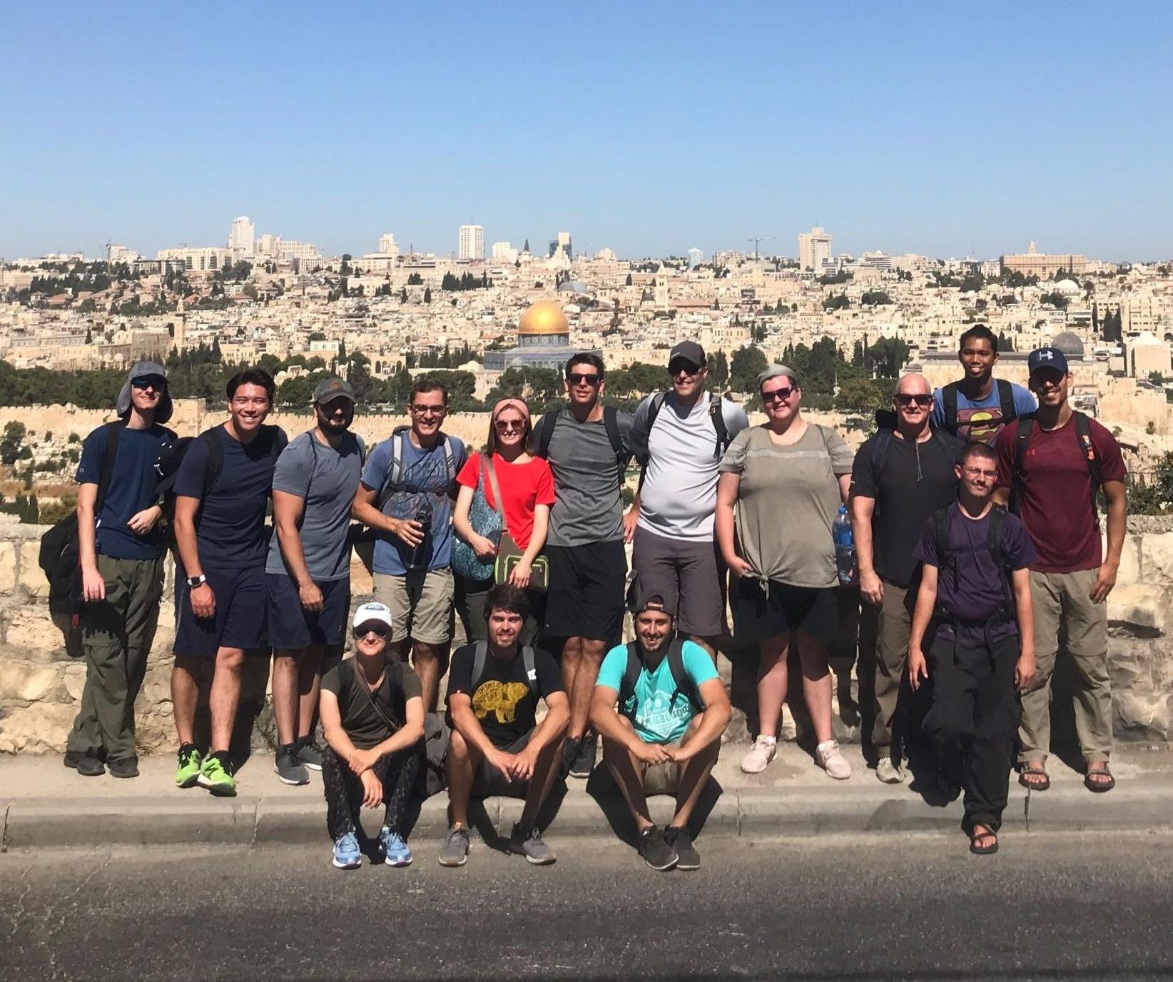 Group photo of a student trip to Israel